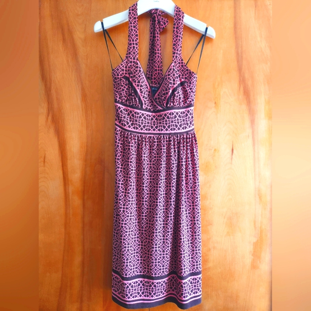 Vintage City Triangles Halter Dress Size S